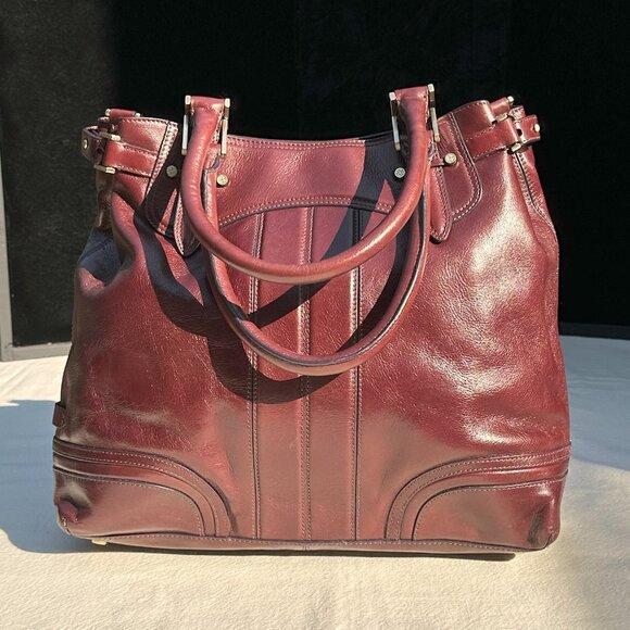 Cole Haan Burgundy Leather Satchel - Picture 7 of 7
